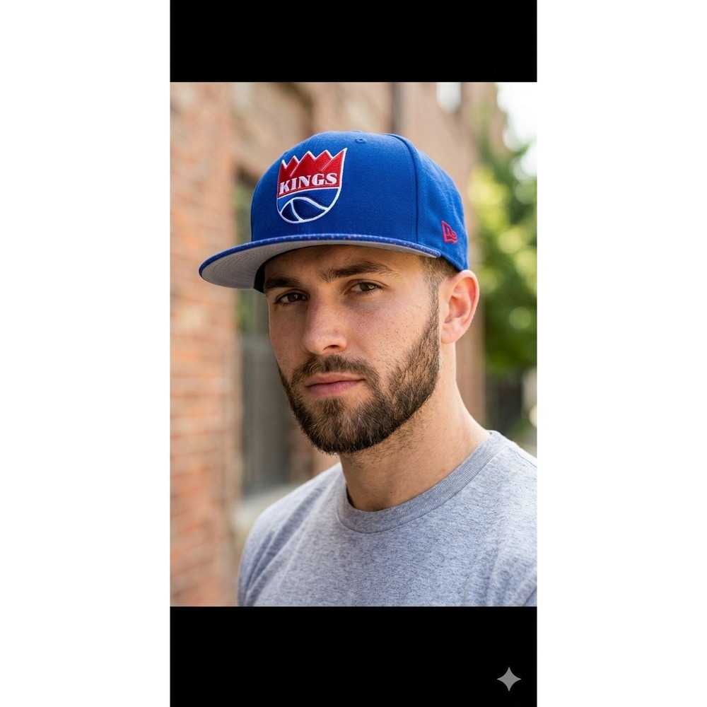 New Era Sacramento Kings Men's One Size Blue Snapback Collector Sactown Retro